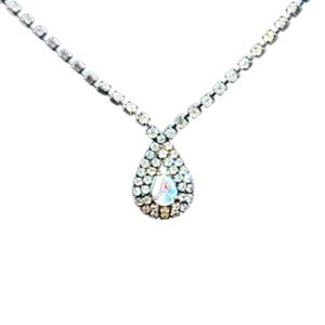 Rhinestone Choker Necklace Unsigned Costume Jewelry